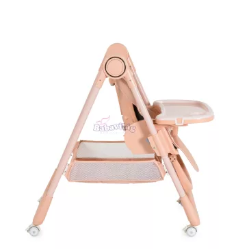   SURPRISE etetőszék szilikon tányérral, evőeszközzel, előkével PINK 