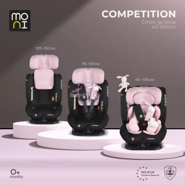 Moni COMPETITION dönthető autós ülés 40-150cm pink