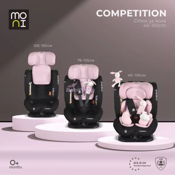 Moni COMPETITION dönthető autós ülés 40-150cm pink
