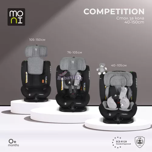 Moni COMPETITION dönthető autós ülés 40-150cm szürke