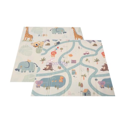 GAMEZONE összecsukható járóka szőnyeggel, 60 labdával 150x200 SZÜRKE 