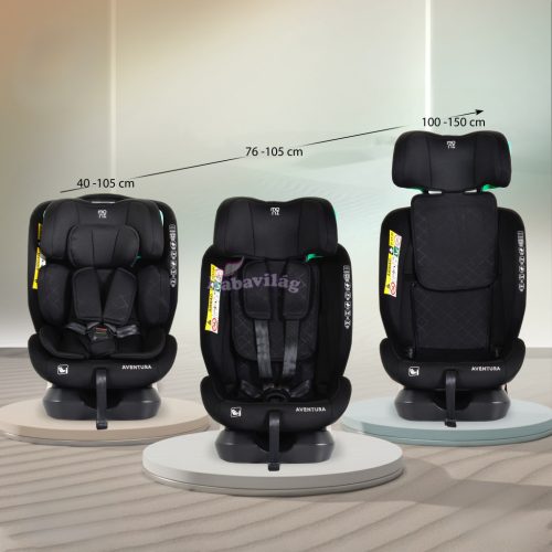 Moni Aventura I-Size gyermekülés 40-150 cm - fekete