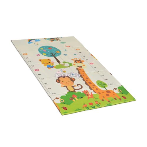 Összecsukható kétoldalas matrac 120*180cm - zsiráf/majom Jungle