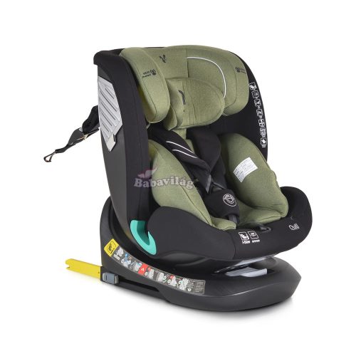 Cangaroo Quill I-Size 360°-ban forgatható ISOFIX gyermekülés (40-150 cm) - green
