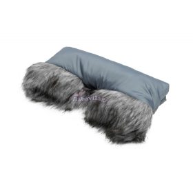 Szőrmés kézmelegítő babakocsihoz 1pár - szürke