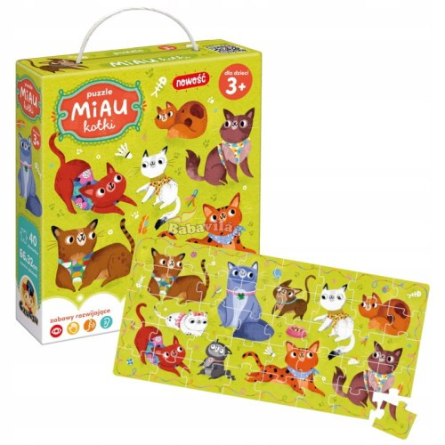 Puzzle nagyméretű elemekkel 40db-os - cicák