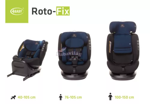 4Baby Roto-fix i-Size 360 40-150cm biztonsági gyerekülés-Navy blue