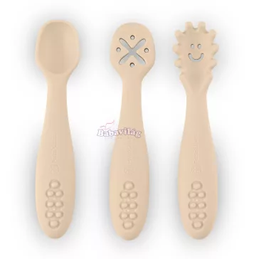   PETITE&MARS Szilikon gyakorló kanál szett 3 db Take&Match Desert Sand 6m+