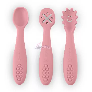   PETITE&MARS Szilikon gyakorló kanál szett 3 db Take&Match Dusty Rose 6m+