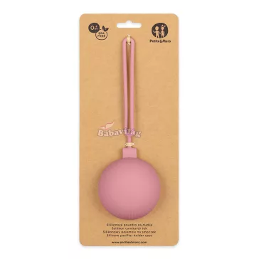 PETITE&MARS  Szilikon cumitartó tok Dusty Rose 0m+