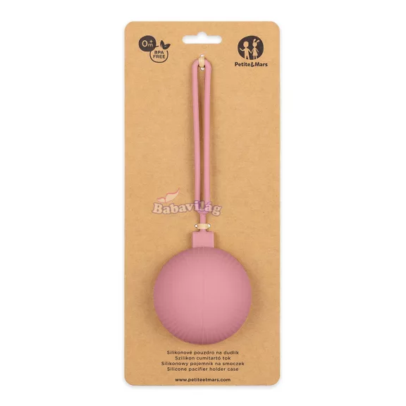 PETITE&MARS  Szilikon cumitartó tok Dusty Rose 0m+