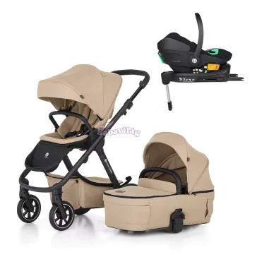   PETITE&MARS Kombinált babakocsi ICON 2in1 Mocha Beige LITE RWS + Core Pro i-Size Black Grey + Bázis talp