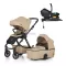 PETITE&MARS Kombinált babakocsi ICON 2in1 Mocha Beige LITE RWS + Core Pro i-Size Black Grey + Bázis talp