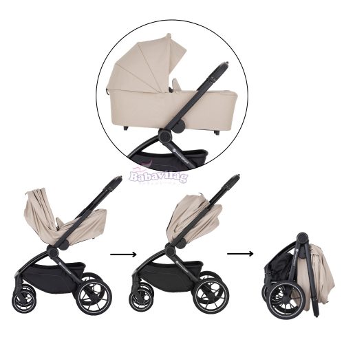 PETITE&MARS SCOUT 3in1 babakocsi összecsukható mózes - Cappuccino Cream