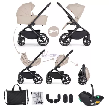   PETITE&MARS SCOUT 3in1 babakocsi összecsukható mózes -  Soft Mousse 