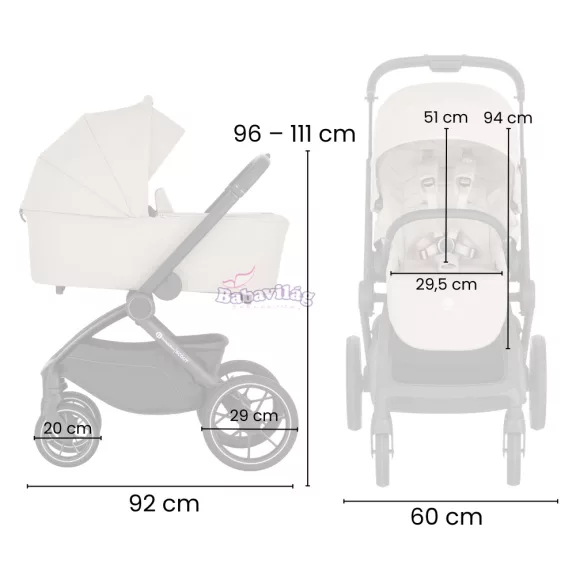 PETITE&MARS SCOUT 3in1 babakocsi összecsukható mózes -  Soft Mousse 