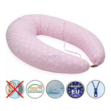 Formázható kismama párna csillag/pöttyös pink