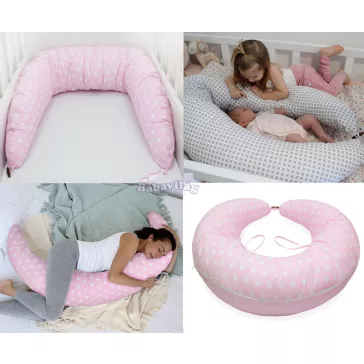 Formázható kismama párna csillag/pöttyös pink