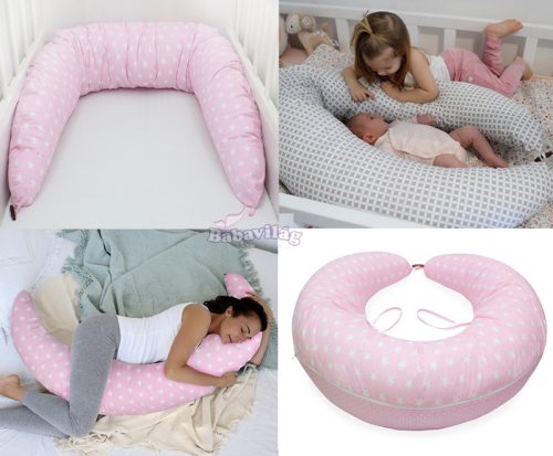 Formázható kismama párna csillag/pöttyös pink