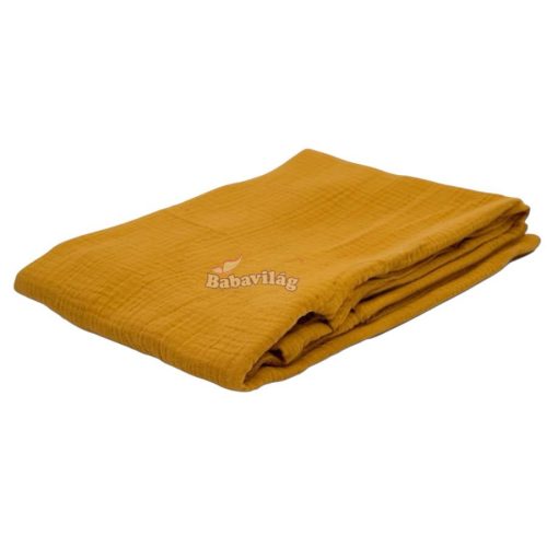 Muszlin takaró dupla 90x155 mustár