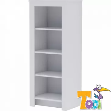   TODI White Bunny keskeny nyitott polcos szekrény (140 cm magas)