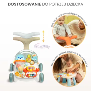 Toyz járássegítő és tanulóasztal 2in1 -  szürke
