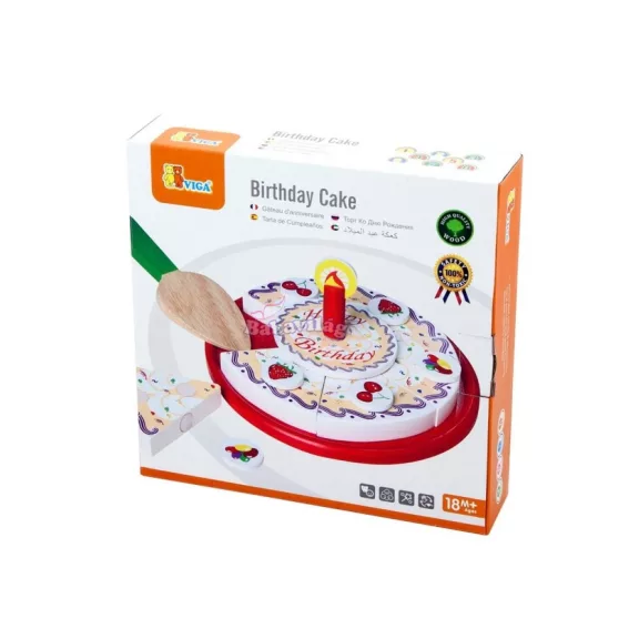 VIGA fa szeletelhető szülinapi játék torta 