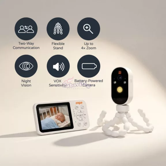 Zopa Omni digitális videós bébiőr, White Zopa Omni digitális videós bébiőr, White